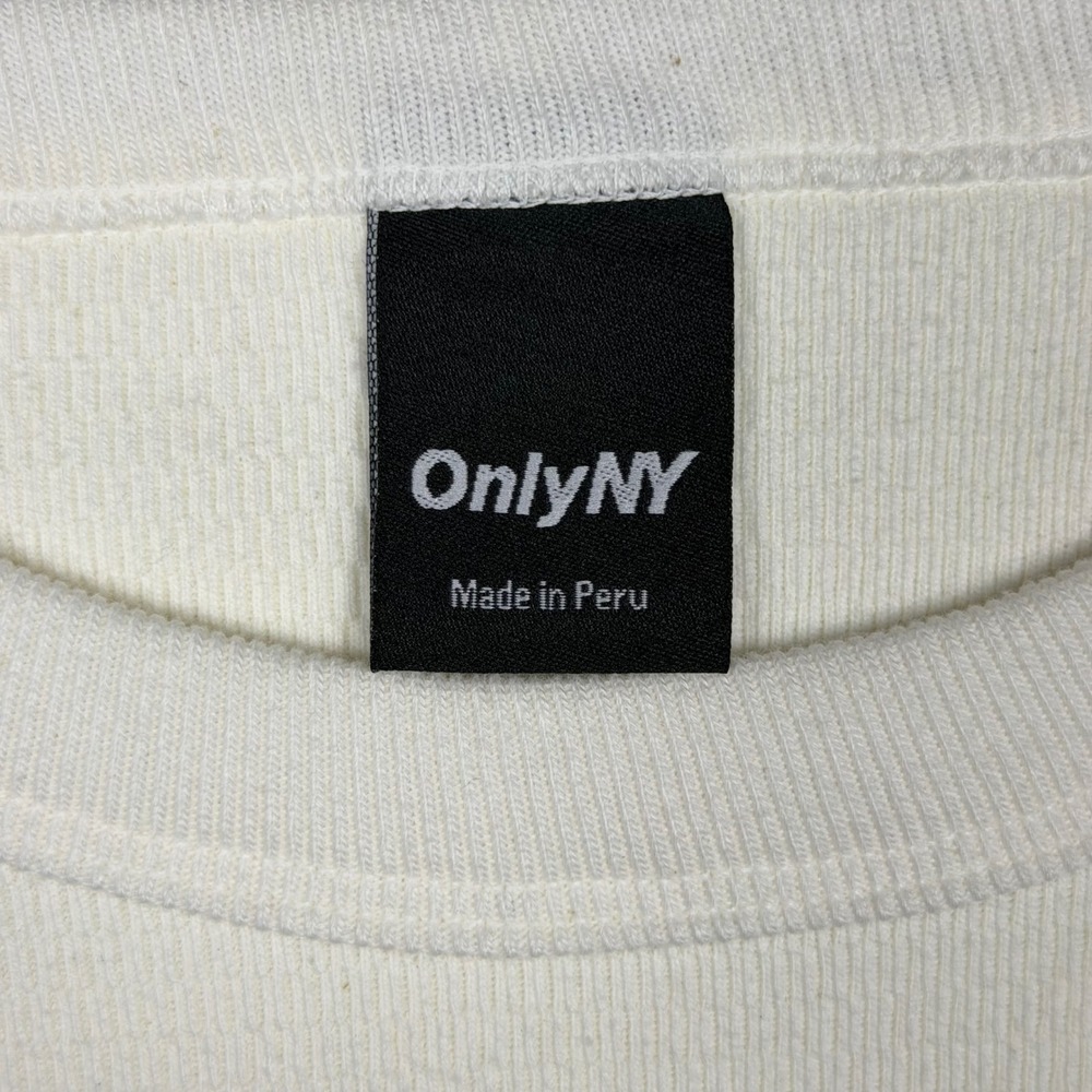 Only NY Long Sleeve‎ Thermal Waffle Knit Shirt Off White Cream Mens Medium NWOT - Picture 3 of 7